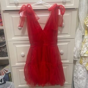 Mable Red Tulle Dress